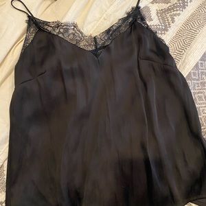 [h&m] lace detail silk cami